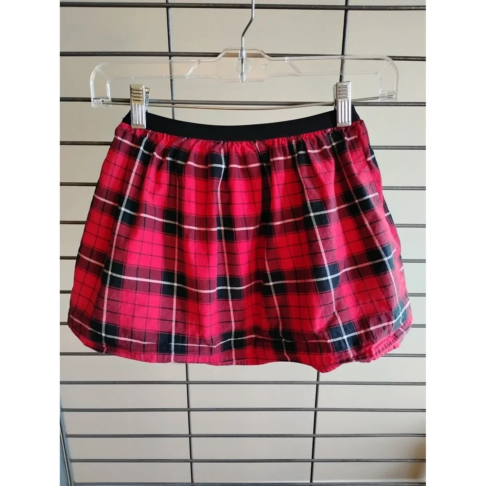 The Childrens Place Girls Red Plaid Tulle Lined Skirt Elastic Waist 5T Holiday